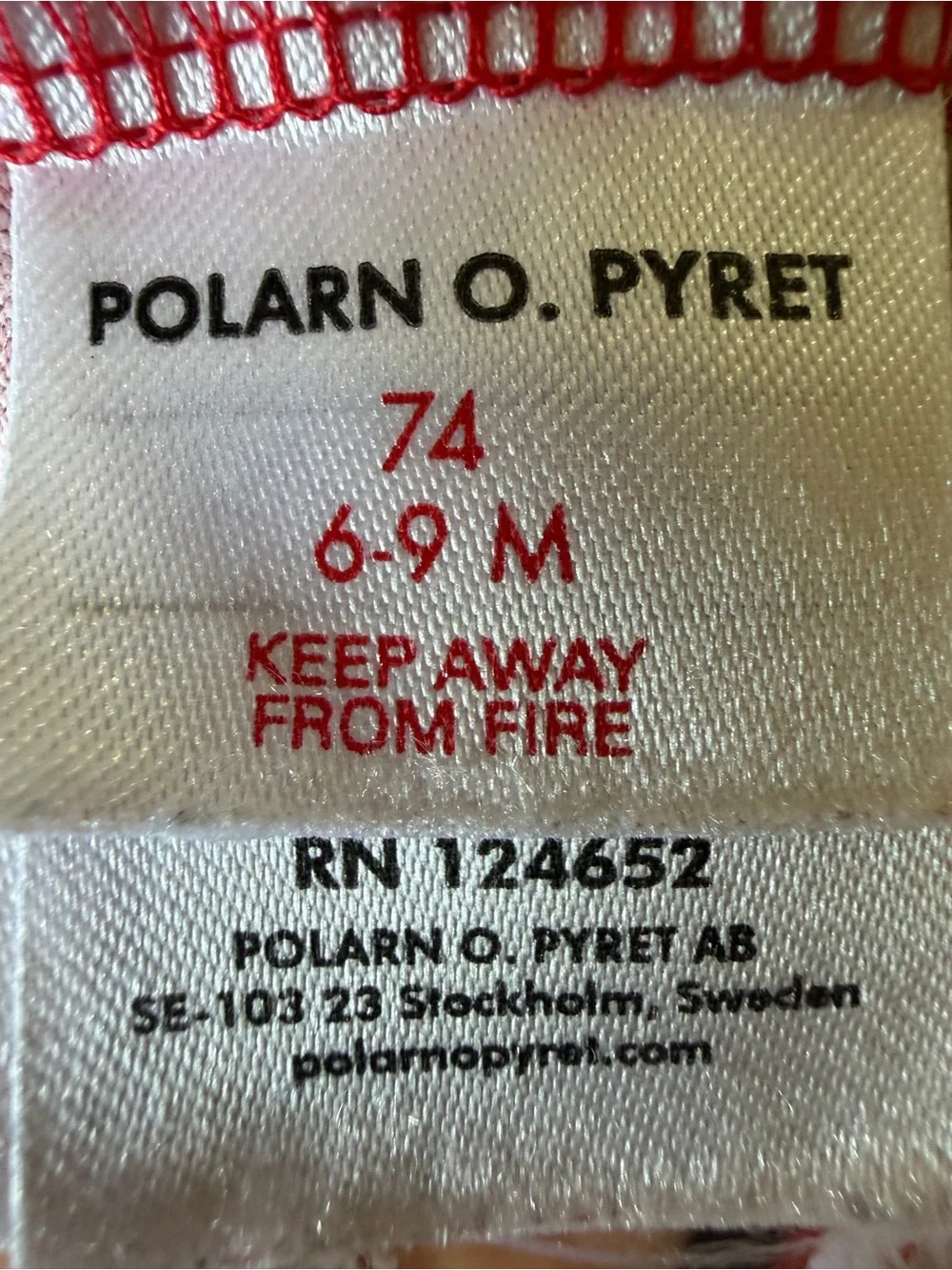 Polarn O. Pyret Teapot Red Short-Sleeve Bodysuit 6-9 months